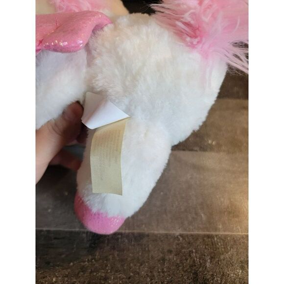 Pink white glitter Pegasus unicorn mythical‎ creature plush stuffed animal - Picture 6 of 6